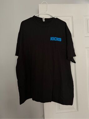 Men's Black Short Sleeve Tee - Blue Logo